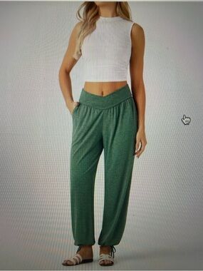 HALARA Green V‑Waist Lounge Track Pants